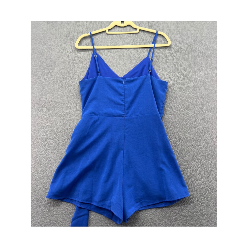 She + Sky Romper Womens L Royal Blue Wrap Front Side Tie Adjustable Straps - Picture 5 of 10